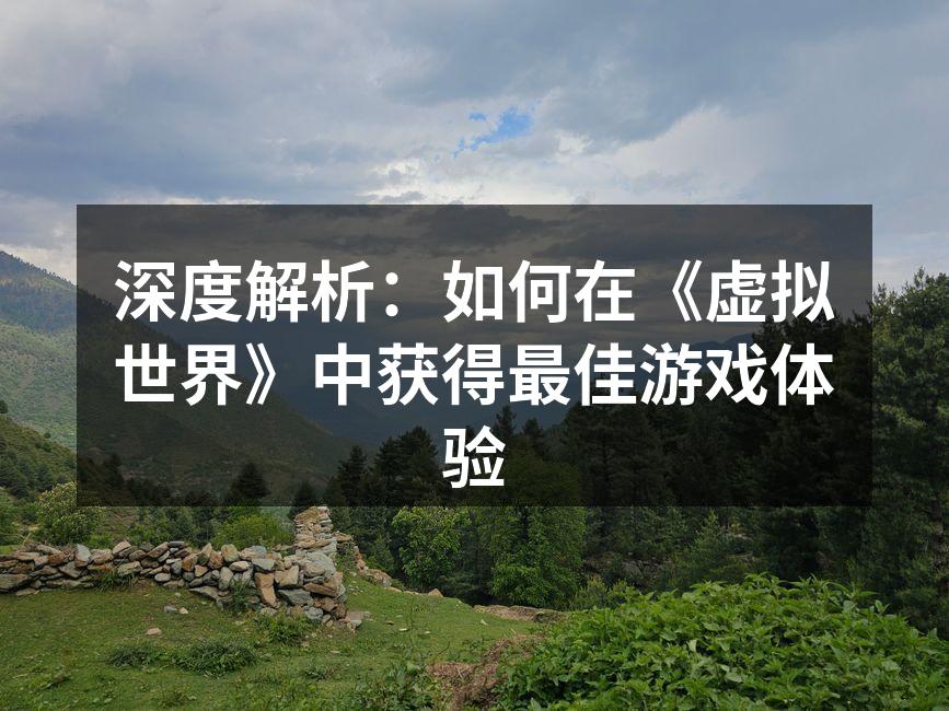 深度解析：如何在《虚拟世界》中获得最佳游戏体验